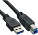 Καλώδιο USB InLine USB-A σε USB-B 3.0, 1.5m, Μαύρο