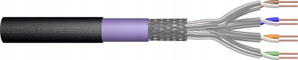 Καλώδιο εγκατάστασης DIGITUS κατηγορίας 7 S/FTP AWG 23/1 PE/LSOH 50m μαύρο