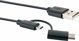 Καλώδιο USB Schwaiger CK3112 2-σε-1 USB-A σε Micro-USB & USB-C, 1m, Μαύρο