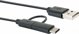 Καλώδιο USB Schwaiger CK3112 2-σε-1 USB-A σε Micro-USB & USB-C, 1m, Μαύρο