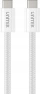 Unitek Καλώδιο USB-C σε USB-C PD 100W Μαγνητικά Αναδιπλούμενο με Πλέξη, Λευκό, 1m