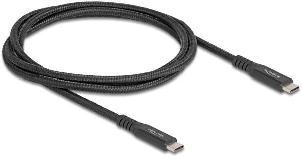 Kabel USB Delock Delock USB 20 Gbps Kabel USB Type-C™ Stecker zu Stecker PD 3.0 100 W E-Marker 1 m schwarz Metall