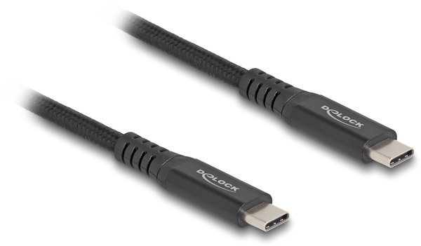 Kabel USB Delock Delock USB 20 Gbps Kabel USB Type-C™ Stecker zu Stecker PD 3.0 100 W E-Marker 1 m schwarz Metall