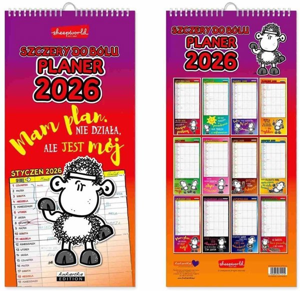 Kalendarz 2026 scienny planer Sheepworld szczery