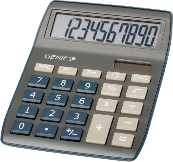Genie 840DB Επιτραπέζιο Αριθμομηχανή, 10 Ψηφίων, με Ανακλινόμενη Οθόνη, Διπλή Τροφοδοσία, Σκούρο Μπλε