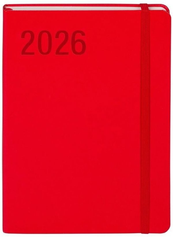 Kalendarz 2026 A5 Minimalizm czerwony TNS