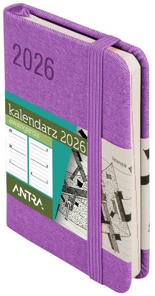 Kalendarz 2026 A7 Awangarda TDW fioletowy