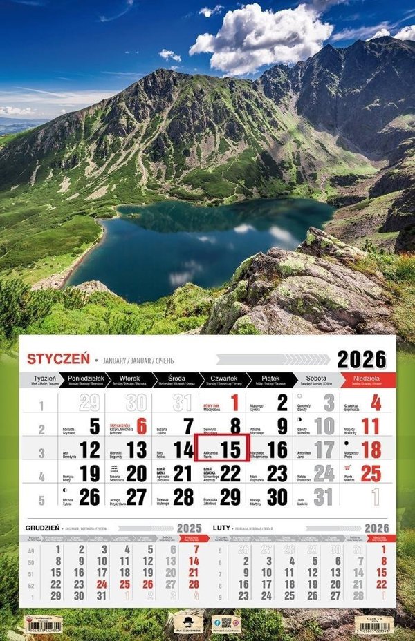 Kalendarz 2026 jednodzielny 3XL Tatry EDUKAMP