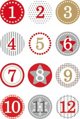 Herma Ημερολόγιο Αντίστροφης Μέτρησης Advent Calendar, Αυτοκόλλητα 1-24, Κόκκινο, Ø 2 cm