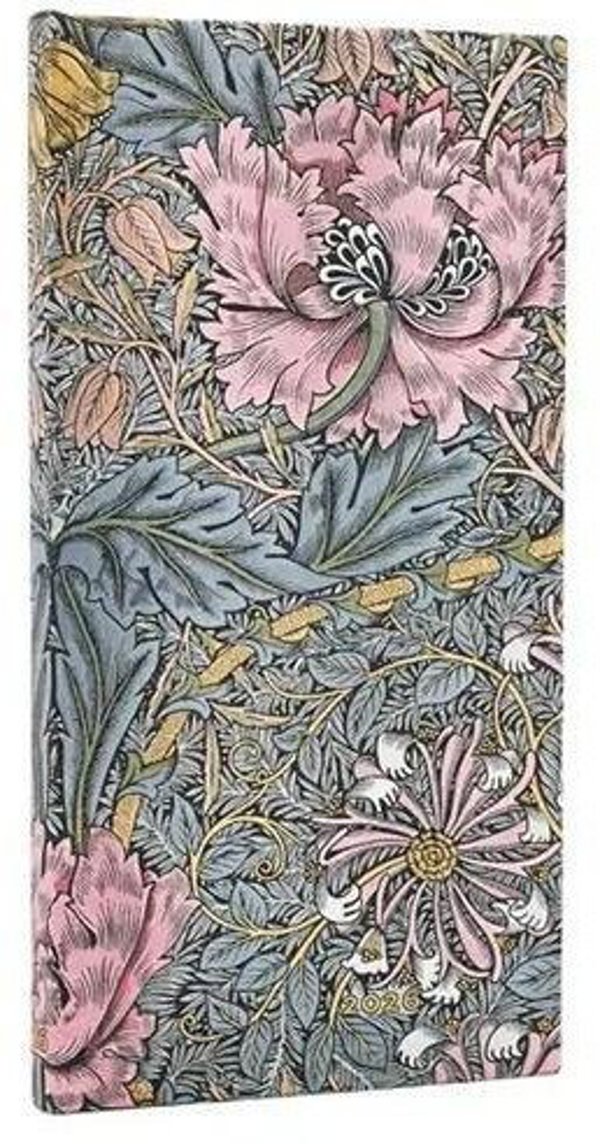 Kalendarz ksiazkowy slim 2026 Morris Pink Honeysuc