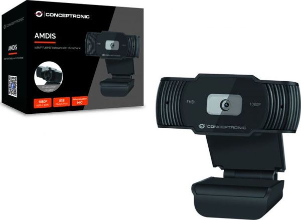 Conceptronic AMDIS04B Web Camera 1080P Full HD με Μικρόφωνο 30fps