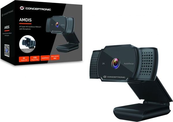 Conceptronic AMDIS02B Web Camera Με Αυτόματη Εστίαση, Full HD, 30fps