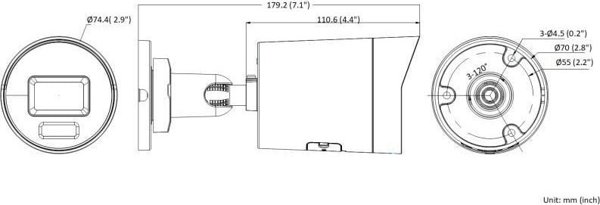 Hikvision IP Κάμερα 6MP DS-2CD2066G2H-IU, 2.8mm, Αδιάβροχη, Μαύρη