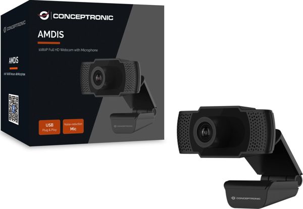 Conceptronic AMDIS01B Web Camera Full HD 1080P 30fps με Μικρόφωνο