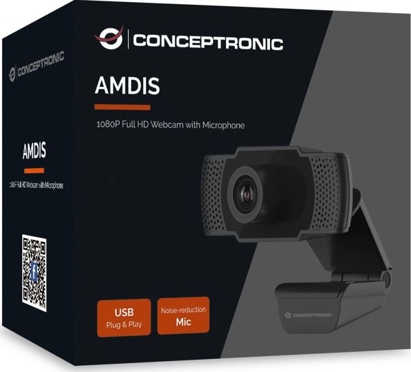 Conceptronic AMDIS01B Web Camera Full HD 1080P 30fps με Μικρόφωνο