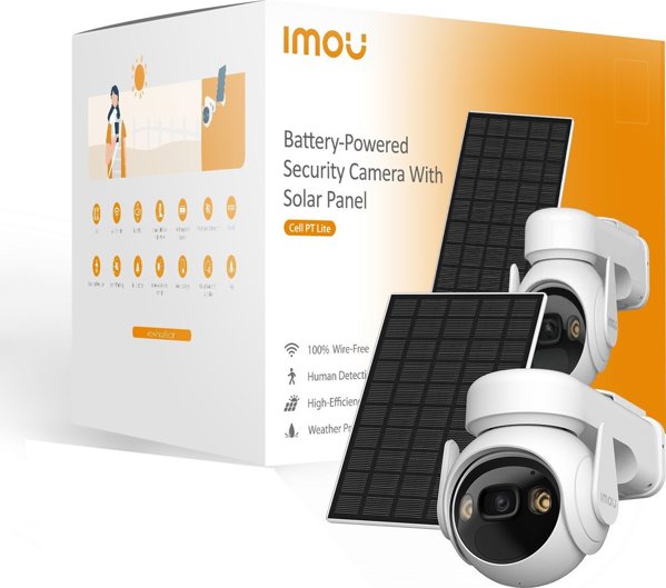 Imou Cell PT Lite Kit Κάμερα Ασφαλείας IP Εξωτερικού Χώρου 3MP WiFi με Περιστροφή & Ανίχνευση Κίνησης