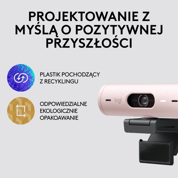 Κάμερα Διαδικτύου Logitech Brio 500 Rose (960-001421)