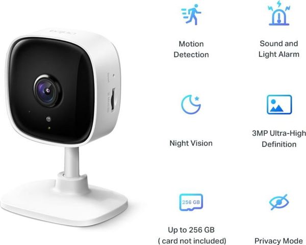 TP-Link Tapo C110 Wi-Fi Κάμερα Ασφαλείας 3MP, Νυχτερινή Λήψη & Ανίχνευση Κίνησης