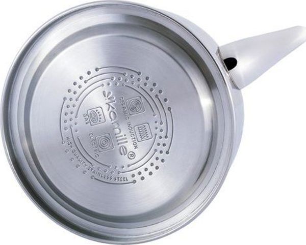 Kamille KM-1094 Βραστήρας Νερού από Ανοξείδωτο Ατσάλι 1L, Κατάλληλος για Επαγωγικές Εστίες, Ασημί