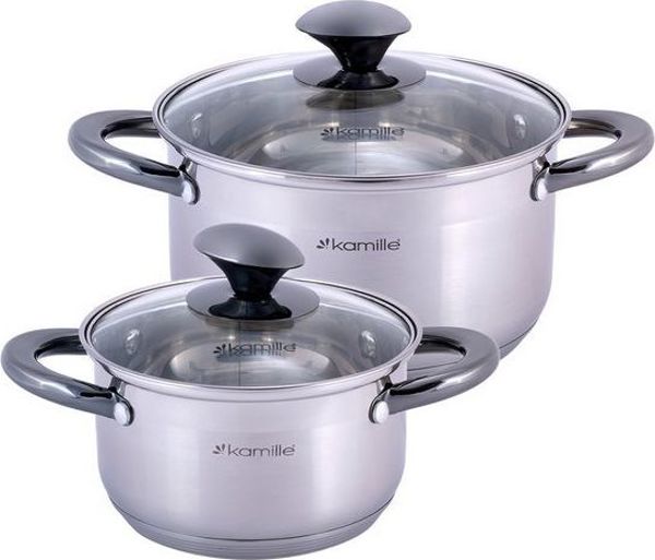 Kamille KM-4925 Σετ Κατσαρολών 4 Τεμαχίων, Ανοξείδωτο Ατσάλι