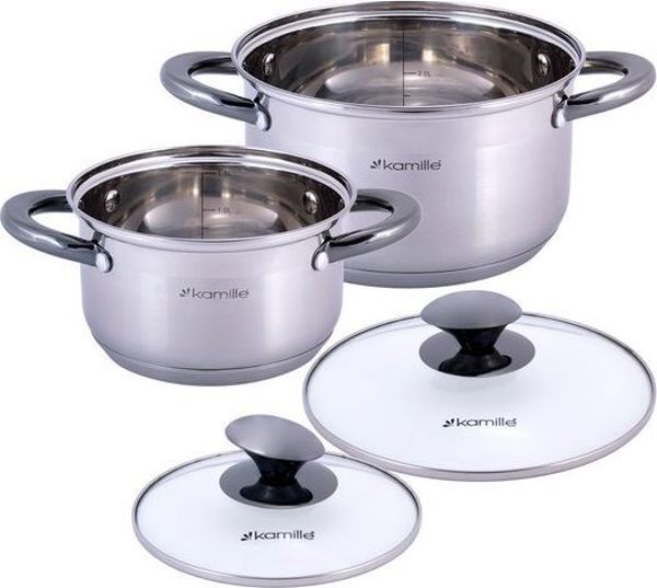Kamille KM-4925 Σετ Κατσαρολών 4 Τεμαχίων, Ανοξείδωτο Ατσάλι