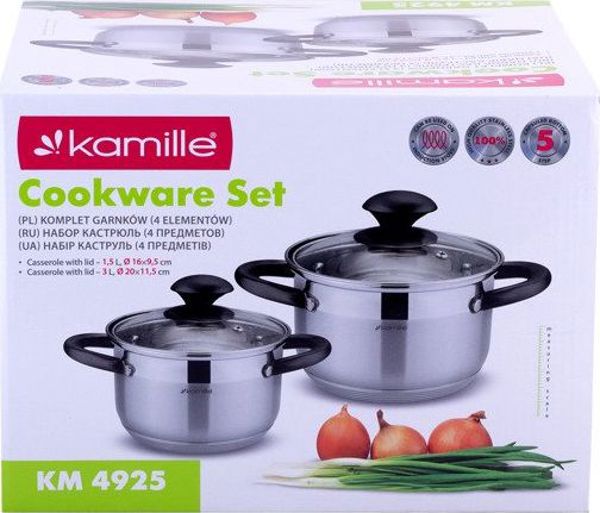 Kamille KM-4925 Σετ Κατσαρολών 4 Τεμαχίων, Ανοξείδωτο Ατσάλι