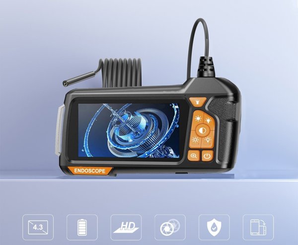 Kamera Inspekcyjna Endoskop Sztywny Elastyczny 2m Ekran Hd Ips 4.3” Ip67 / Az-m40-d