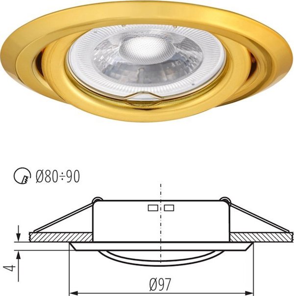 Kanlux Argus II CT-2115-G Δακτύλιος Φωτιστικού Σημείου, Χρυσός, 37161