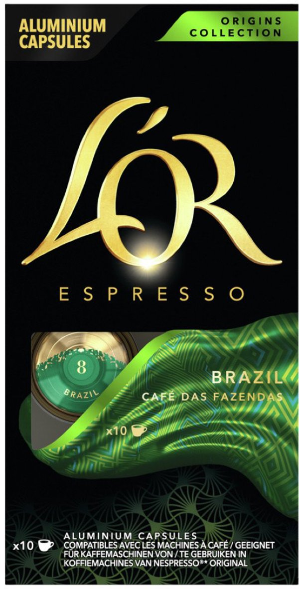 Kάψουλες Nespresso L'OR Espresso Brazil 10 τεμάχια