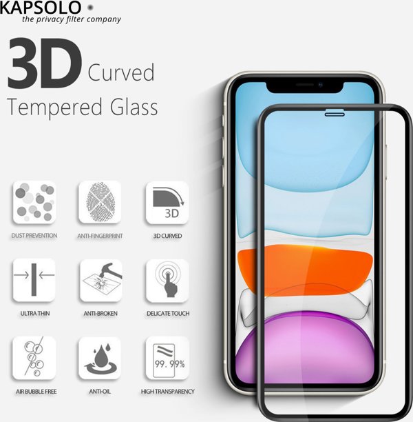 KAPSOLO Tempered Glass iPhone 12 mini, Προστασία Οθόνης 9H 3D, Αντιχαρακτικό