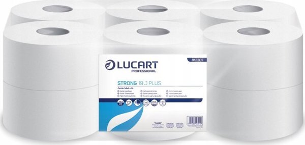 Karen Lucart Strong 19 J Plus - Χαρτί υγείας jumbo, 2 στρώσεις, 180 μ, κυτταρίνη - 12 ρολά
