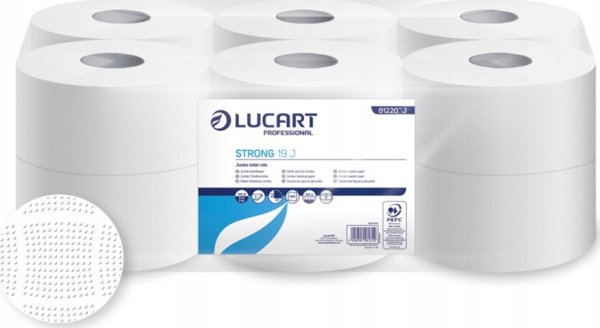 Karen Lucart Strong 19 J Plus - Χαρτί υγείας jumbo, 2 στρώσεις, 180 μ, κυτταρίνη - 12 ρολά