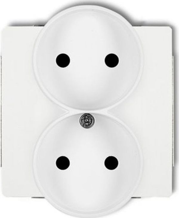 Karlik Deco Soft Διπλή Πρίζα Schuko Χωνευτή, Λευκό, DGPRSO-2