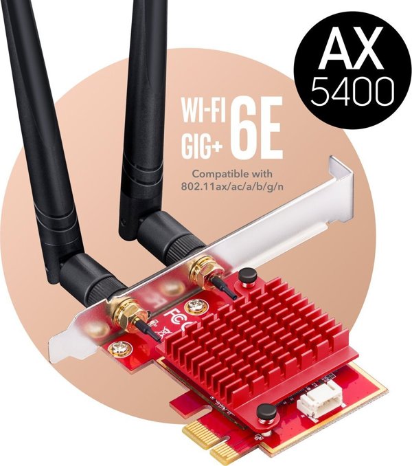 Cudy WE3000S Κάρτα Δικτύου Wi-Fi 6 AX5400 PCI-E Dual Band με Bluetooth & Ψύκτρα