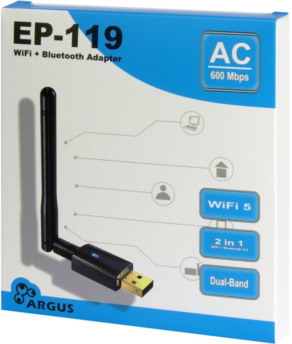 Karta sieciowa Inter-Tech INTER-TECH EP-119 Wi-Fi 5 USB Adapter 600Mbps BT 4.2