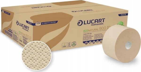 Karen Lucart EcoNatural 900 ID - Χαρτί υγείας, 2 στρώσεις, 202 μ, κυτταρίνη Fiberpack 12 ρολά