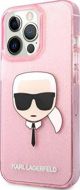 Σκληρή θήκη Karl Lagerfeld KLHCP13XKHTUGLP iPhone 13 Pro Max 6,7" ροζ Glitter Karl`s Head
