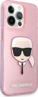 Σκληρή θήκη Karl Lagerfeld KLHCP13XKHTUGLP iPhone 13 Pro Max 6,7" ροζ Glitter Karl`s Head