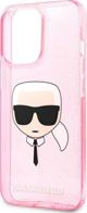 Σκληρή θήκη Karl Lagerfeld KLHCP13XKHTUGLP iPhone 13 Pro Max 6,7" ροζ Glitter Karl`s Head