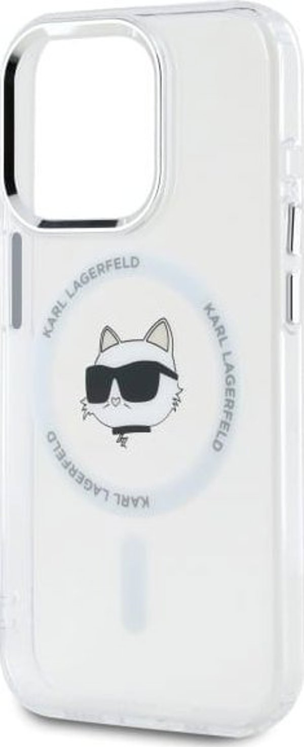 Karl Lagerfeld Karl Lagerfeld KLHMP15LHLSCHH iPhone 15   Pro 6.1" λευκό/white hardcase IML Metal Choupette Head MagSafe