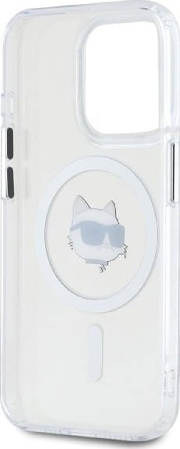 Karl Lagerfeld Karl Lagerfeld KLHMP15LHLSCHH iPhone 15   Pro 6.1" λευκό/white hardcase IML Metal Choupette Head MagSafe