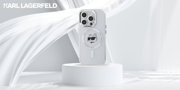 Karl Lagerfeld Karl Lagerfeld KLHMP15LHLSCHH iPhone 15   Pro 6.1" λευκό/white hardcase IML Metal Choupette Head MagSafe