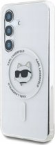 KARL LAGERFELD θήκη για SAMSUNG S25 Plus KLHMS25MHLSCHH (Μαγνητική IML Μεταλλική Κεφαλή Choupette) λευκό