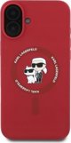 Case IPHONE 16 Karl Lagerfeld Hardcase Silicone Karl&Choupette Ring MagSafe (KLHMP16SSCMKCRHR) red