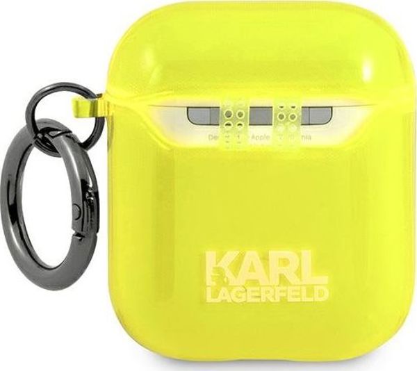 Karl Lagerfeld Θήκη AirPods 1/2 Choupette Head, Προστατευτική Θήκη, Κίτρινο