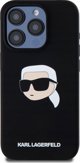 Θήκη Karl Lagerfeld KLHMP15LSKHPPLK iPhone 15 Pro 6.1" μαύρο/μαύρο σκληρή θήκη Σιλικόνη Karl Head Print MagSafe