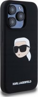 Θήκη Karl Lagerfeld KLHMP15LSKHPPLK iPhone 15 Pro 6.1" μαύρο/μαύρο σκληρή θήκη Σιλικόνη Karl Head Print MagSafe