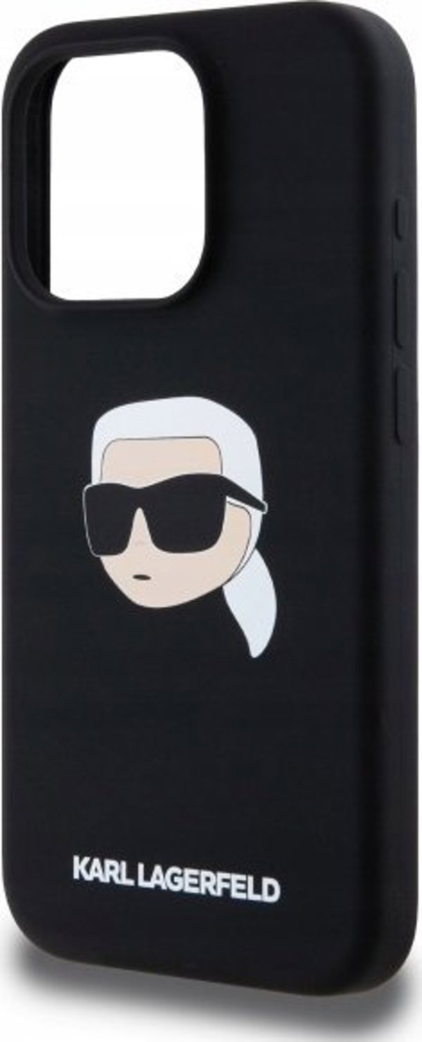Θήκη Karl Lagerfeld KLHMP15LSKHPPLK iPhone 15 Pro 6.1" μαύρο/μαύρο σκληρή θήκη Σιλικόνη Karl Head Print MagSafe