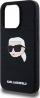 Θήκη Karl Lagerfeld KLHMP15LSKHPPLK iPhone 15 Pro 6.1" μαύρο/μαύρο σκληρή θήκη Σιλικόνη Karl Head Print MagSafe
