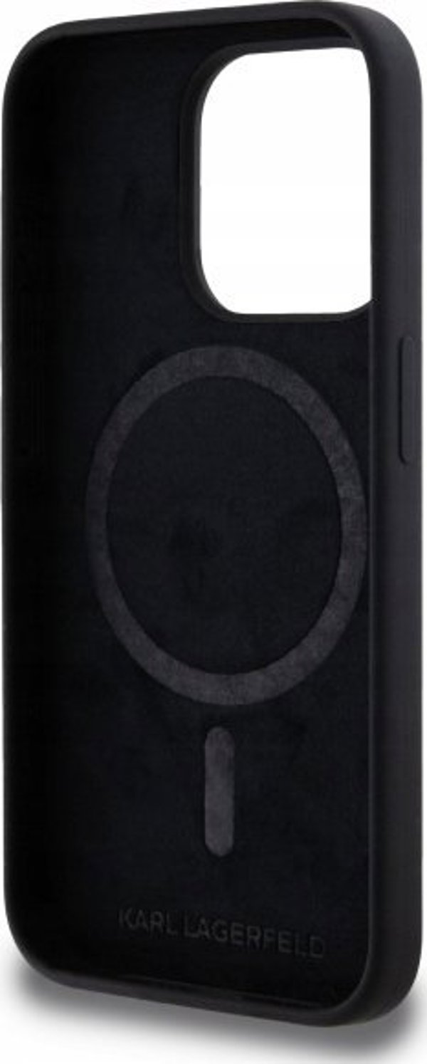 Θήκη Karl Lagerfeld KLHMP15LSKHPPLK iPhone 15 Pro 6.1" μαύρο/μαύρο σκληρή θήκη Σιλικόνη Karl Head Print MagSafe